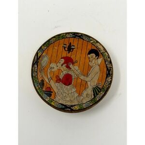 Vintage Richard Hudnut Three Flowers Boudoir Compact Powder Art Deco